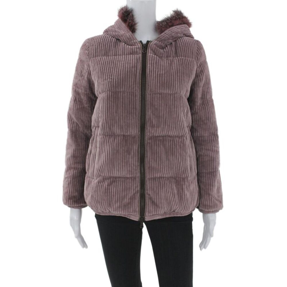 Brunello Cucinelli Womens Purple Quilted Puffer Jacket Nylon Zip Size 38